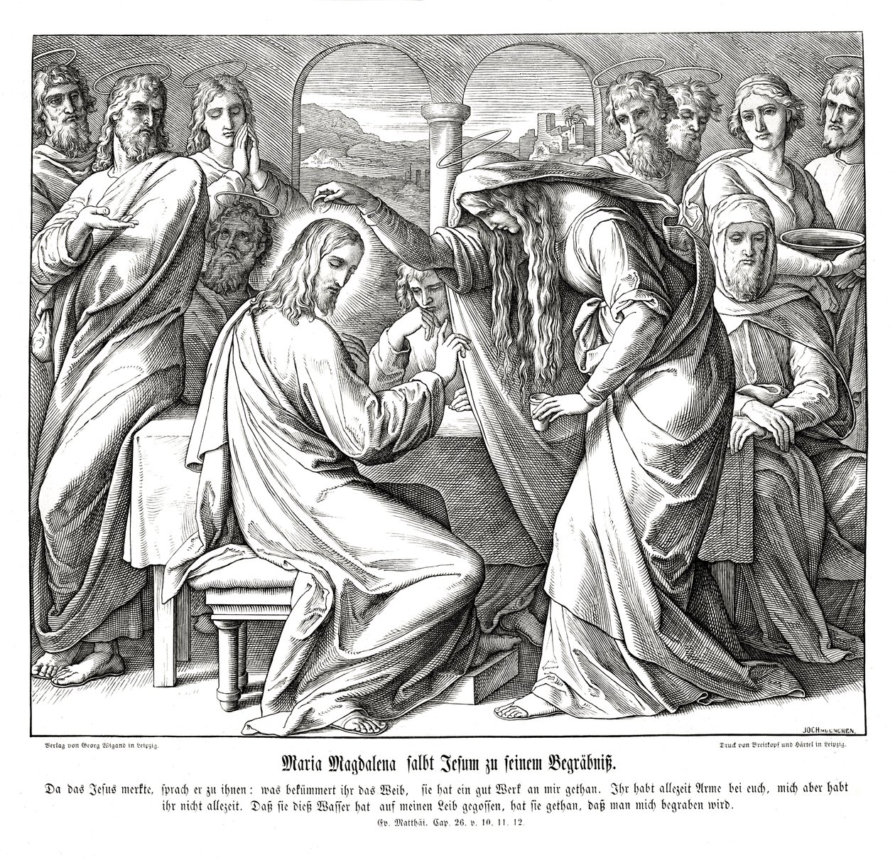 Maria Madalena une Jesus, Evangelho de Mateus de Julius Schnorr von Carolsfeld