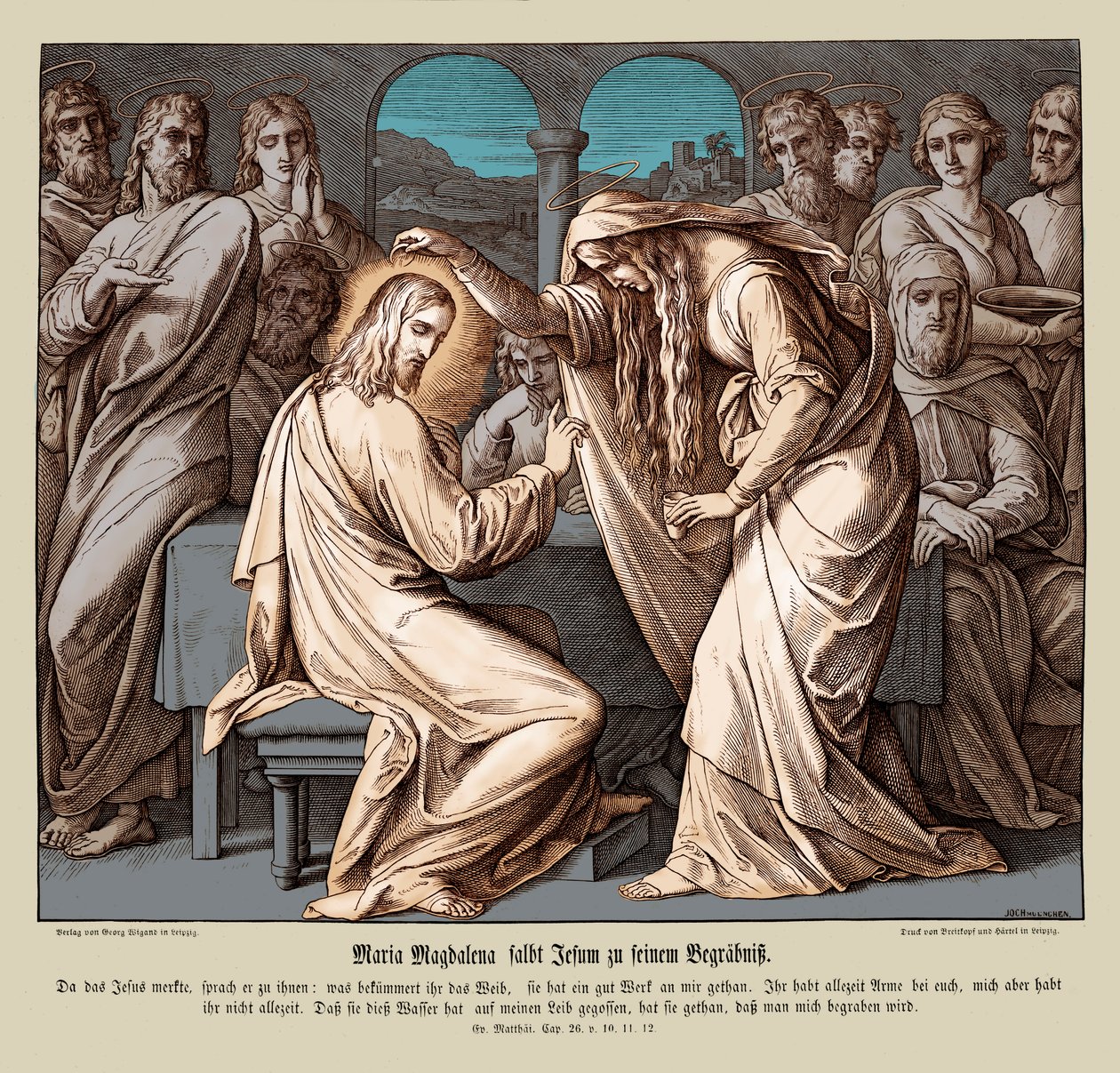 Maria Madalena anota Jesus, Evangelho de Mateus de Julius Schnorr von Carolsfeld