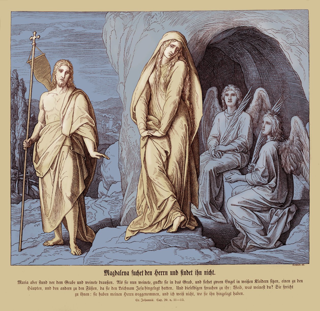 Maria Madalena no túmulo de Jesus, Evangelho de João de Julius Schnorr von Carolsfeld