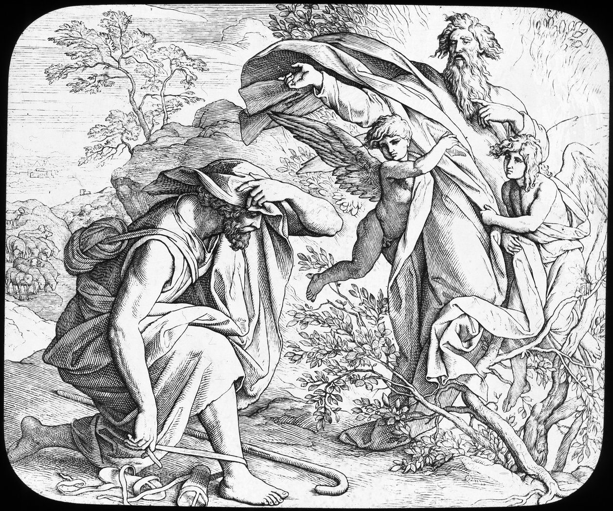 Moisés e o Arbusto Ardente, século XIX de Julius Schnorr von Carolsfeld