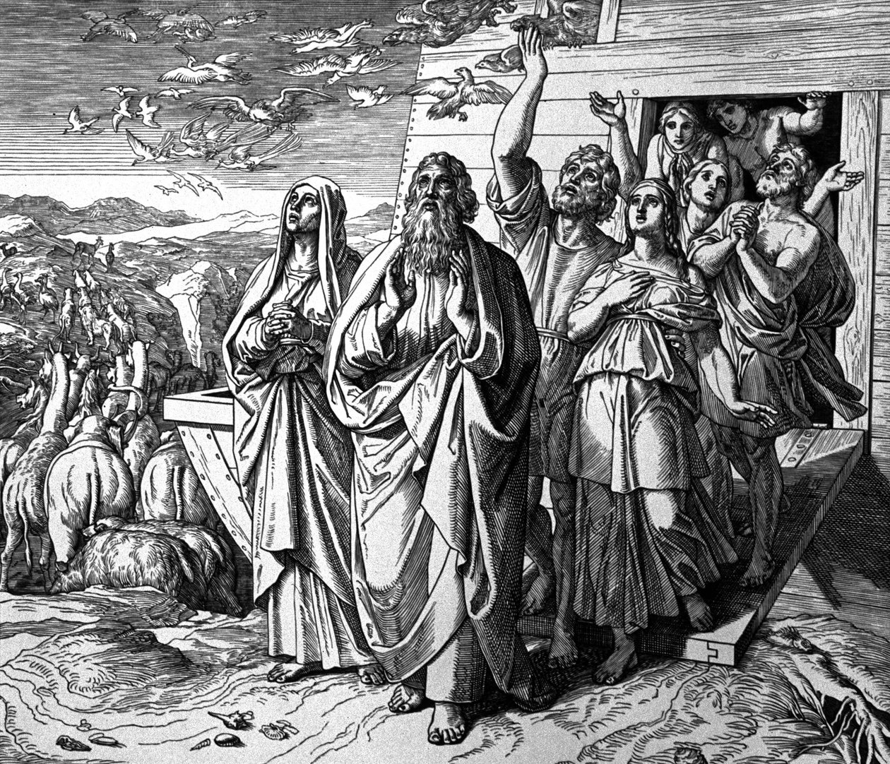 Noé a sair da arca depois do Dilúvio de Julius Schnorr von Carolsfeld