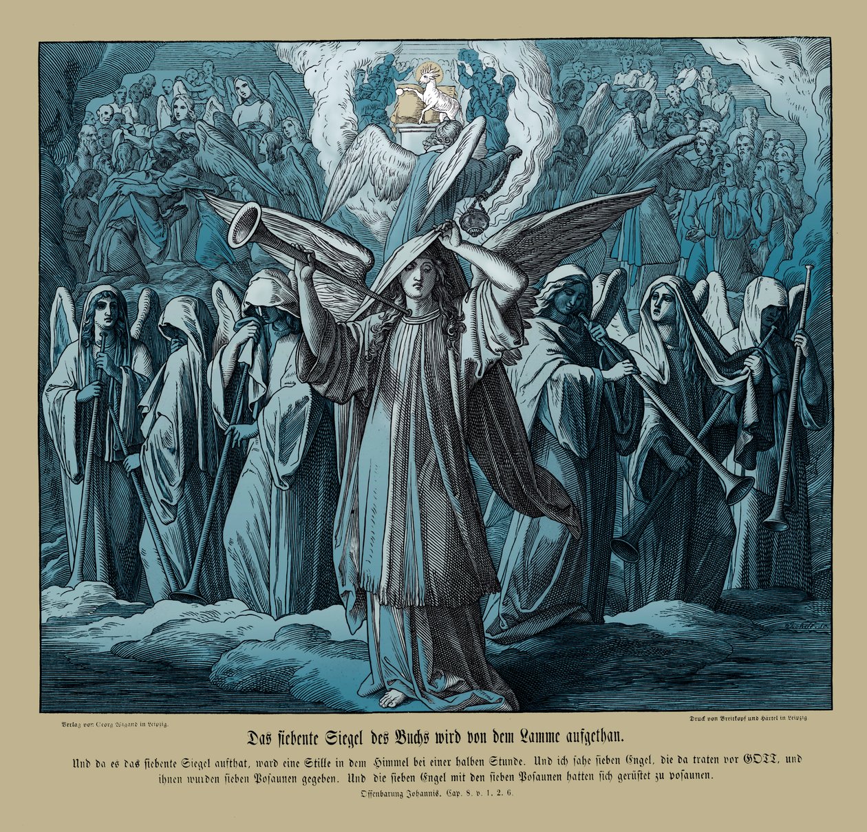 Abertura do sétimo selo pelo Cordeiro, Apocalipse de Julius Schnorr von Carolsfeld