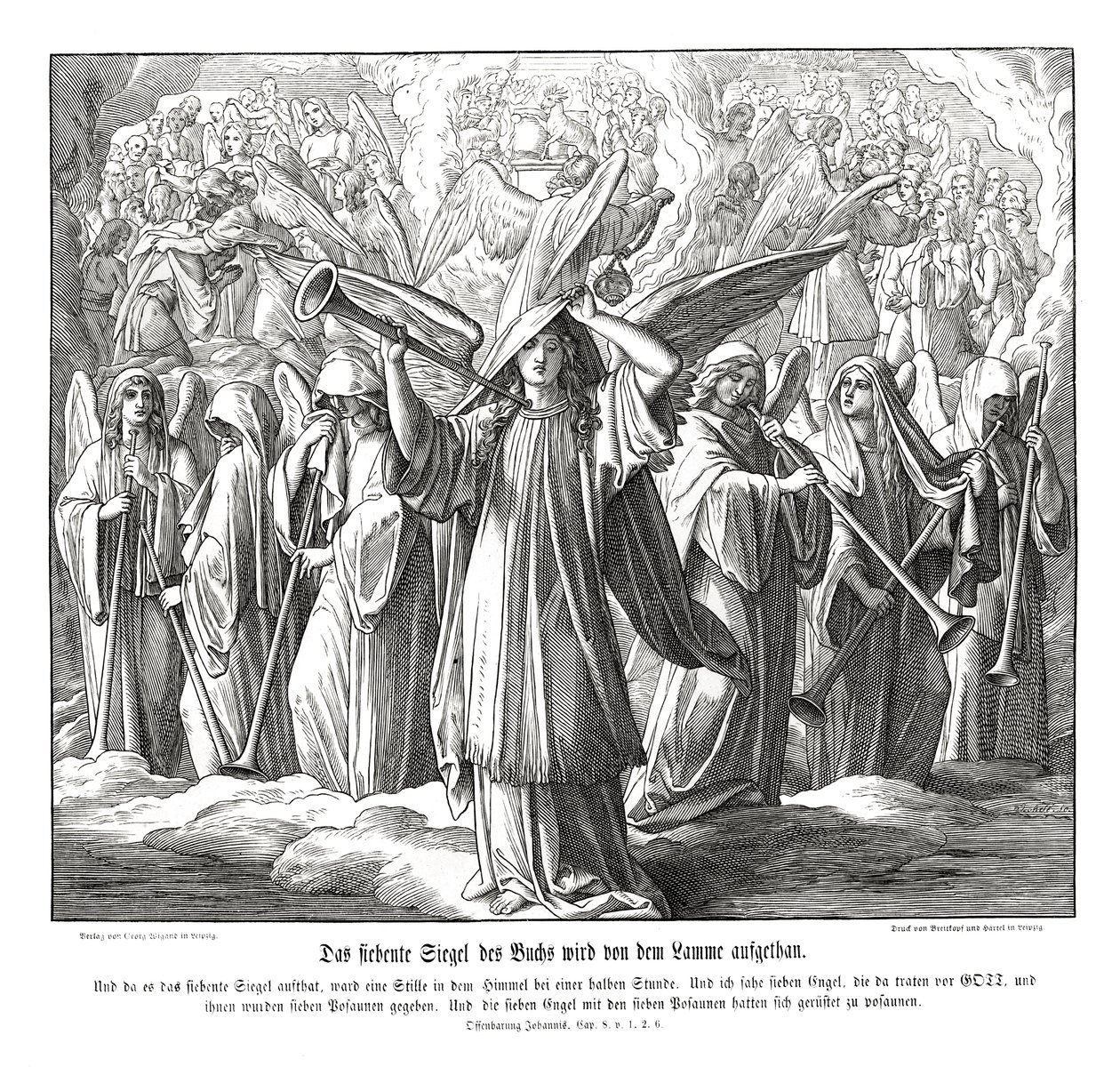 Abertura do sétimo selo pelo Cordeiro, Revelação de Julius Schnorr von Carolsfeld