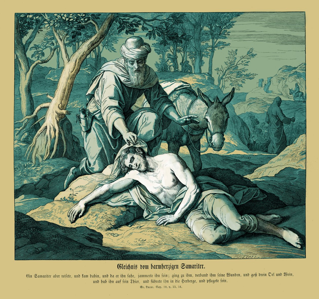 Parábola do bom samaritano, Evangelho de Lucas de Julius Schnorr von Carolsfeld
