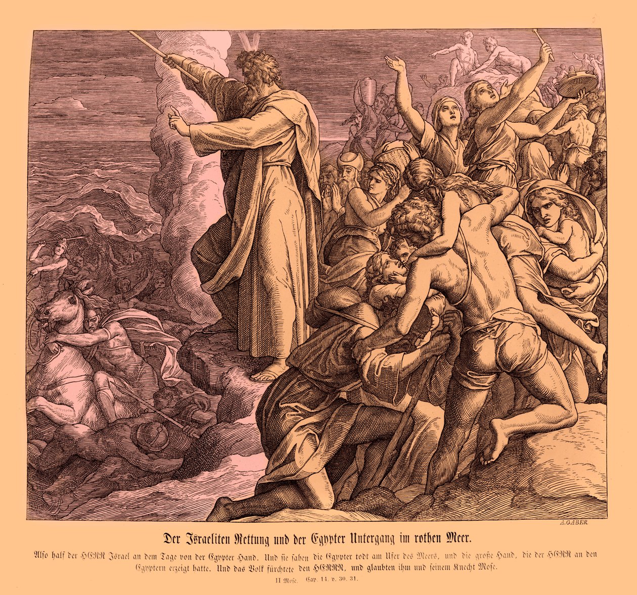 Despedida do Mar Vermelho, Êxodo de Julius Schnorr von Carolsfeld