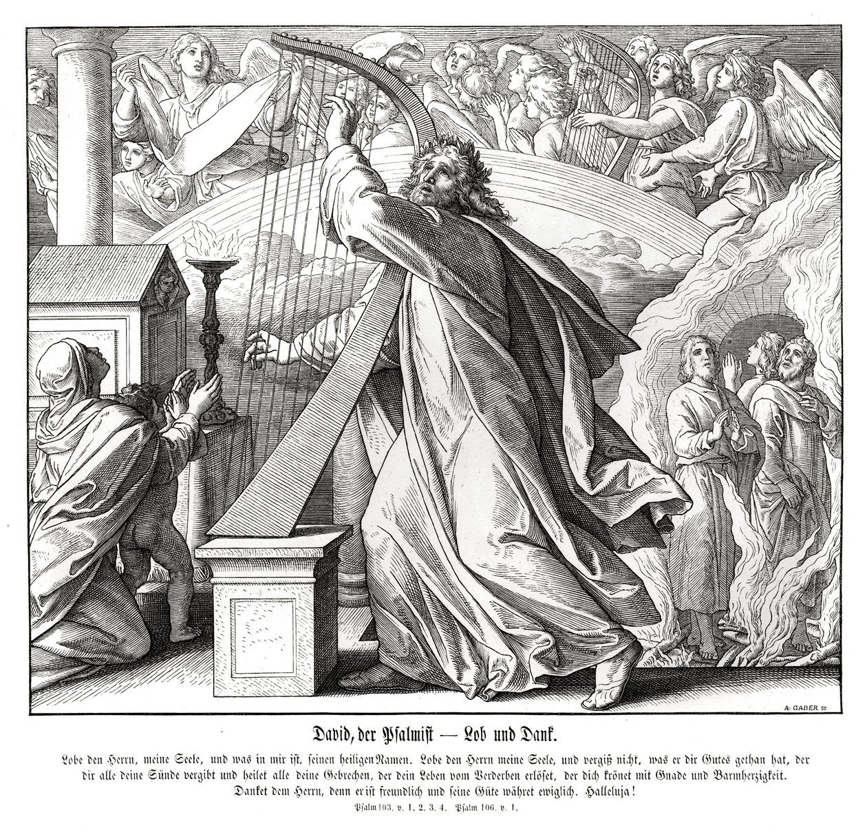 Salmos - louvor e agradecimento de Julius Schnorr von Carolsfeld
