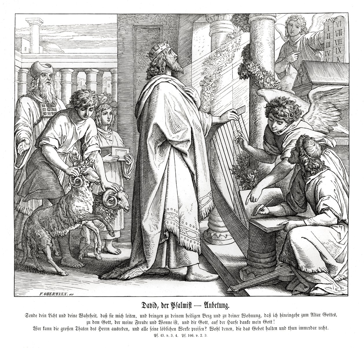 Salmos - adoração de Julius Schnorr von Carolsfeld
