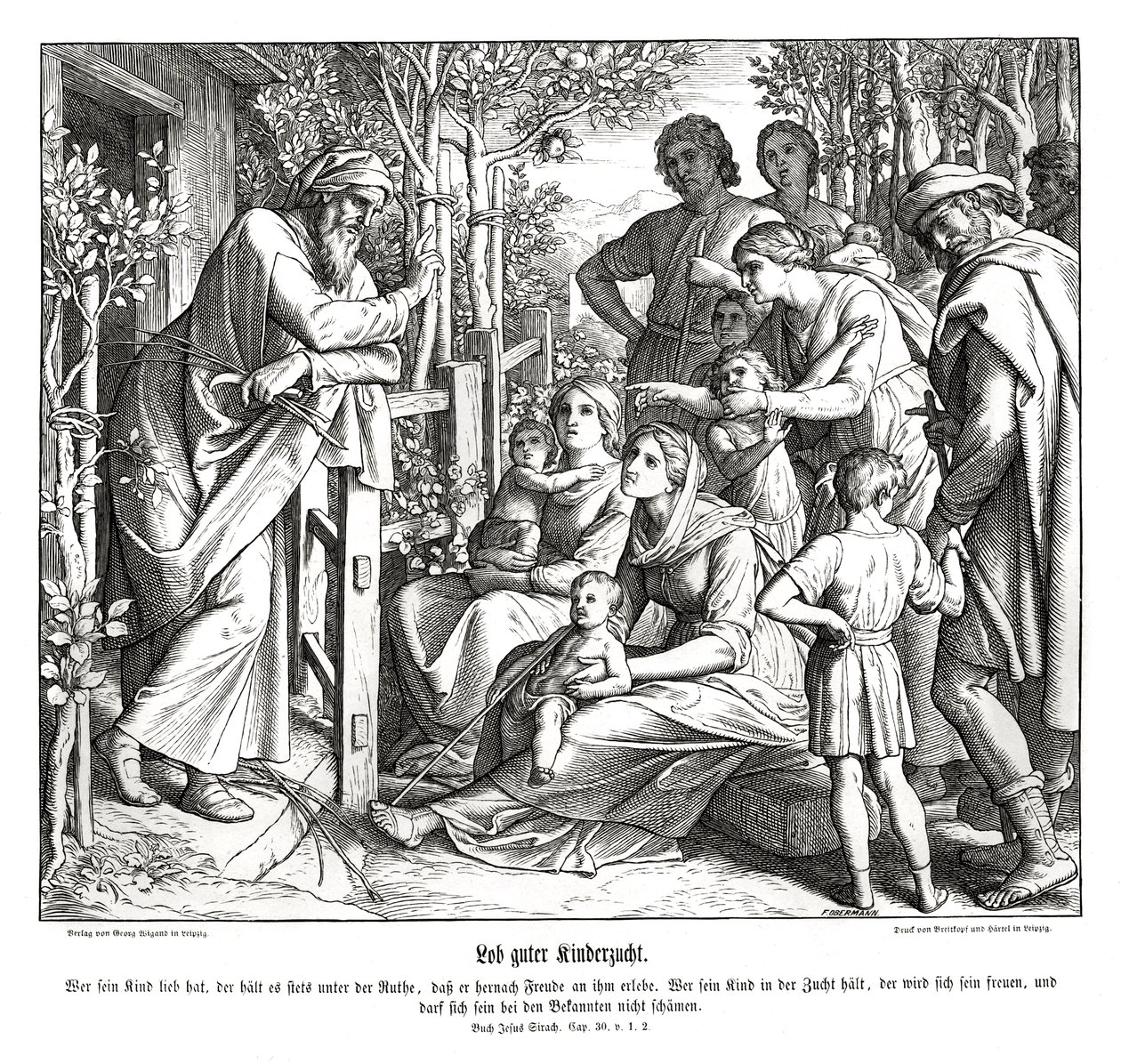 Educar os filhos, Livro de Sirach de Julius Schnorr von Carolsfeld