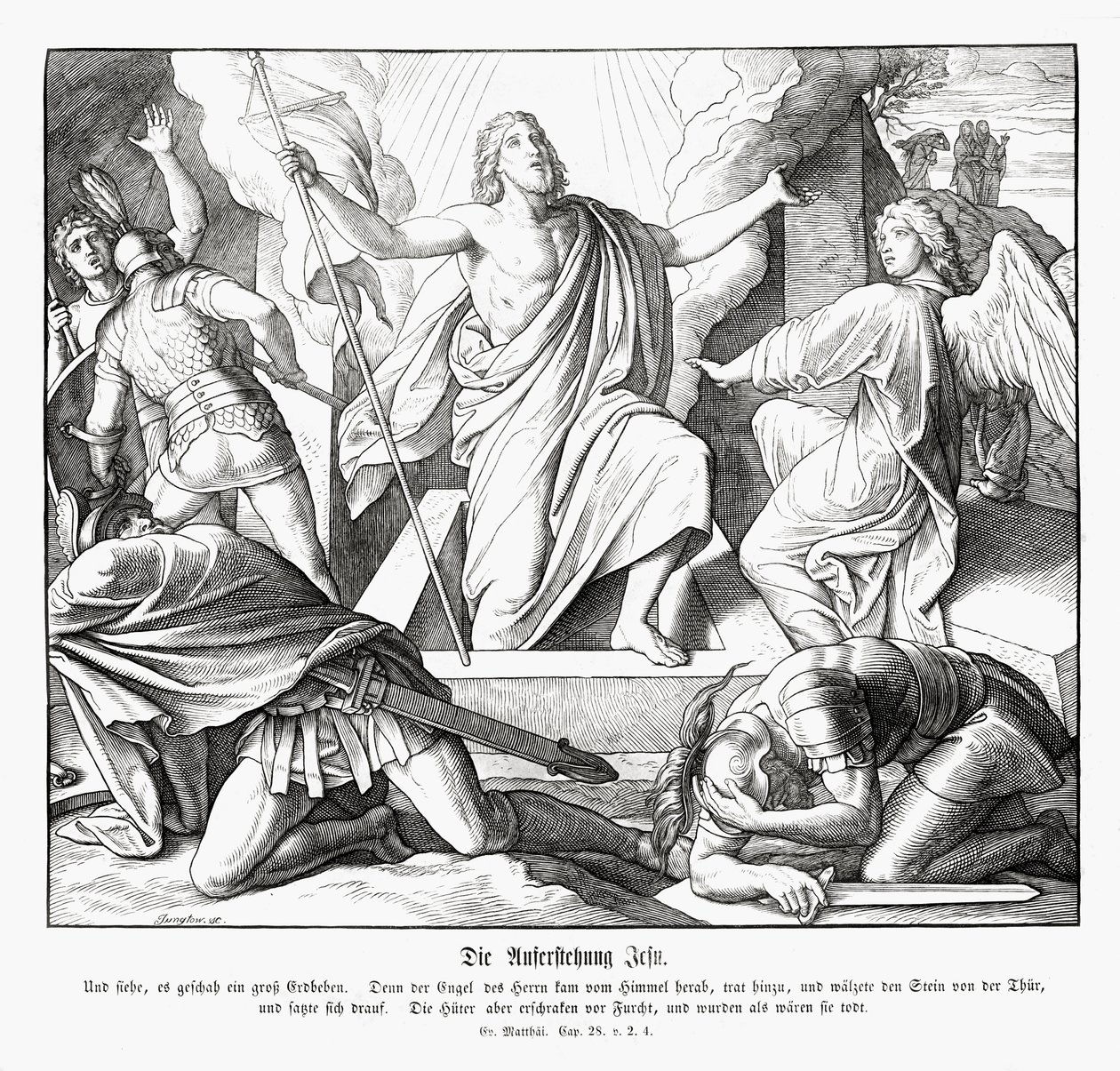 A Ressurreição de Jesus, Evangelho de Mateus de Julius Schnorr von Carolsfeld
