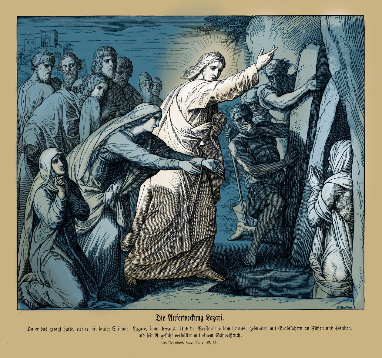 A Ressurreição de Lázaro, Evangelho de João de Julius Schnorr von Carolsfeld