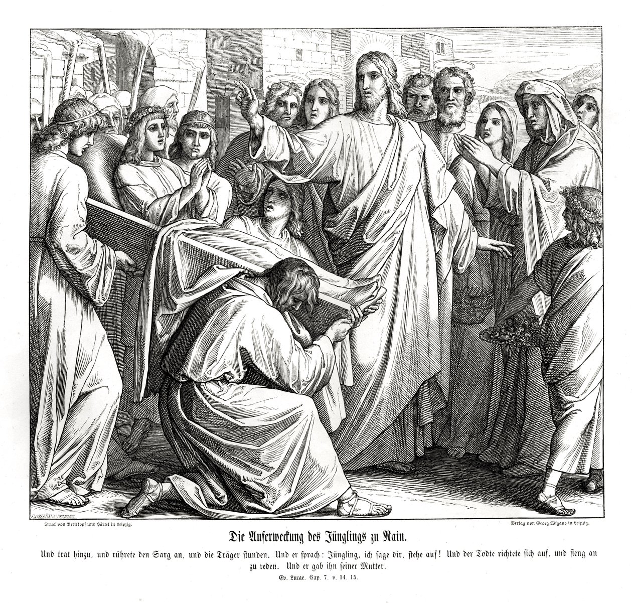 Ressurreição do menino de Naim, Evangelho de Lucas de Julius Schnorr von Carolsfeld
