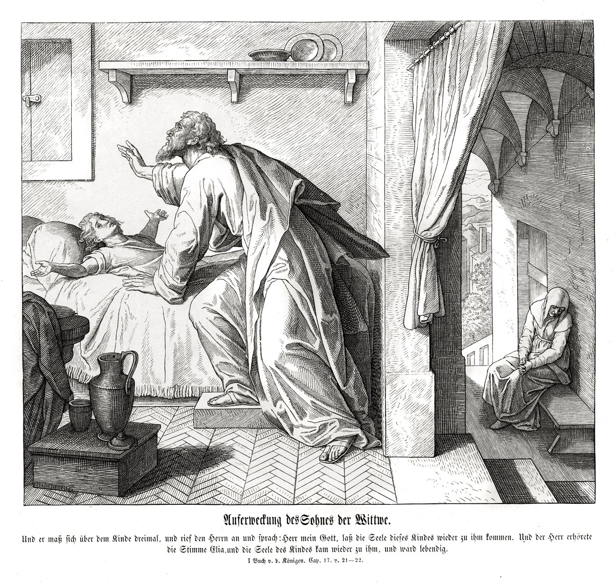Renascimento do filho da viúva de Julius Schnorr von Carolsfeld