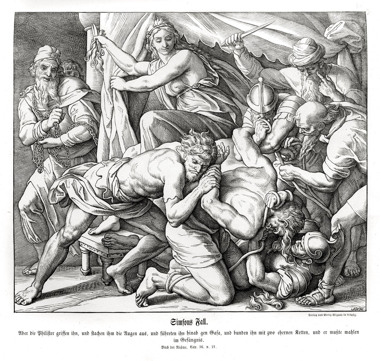 A queda de Sansão, Juízes de Julius Schnorr von Carolsfeld