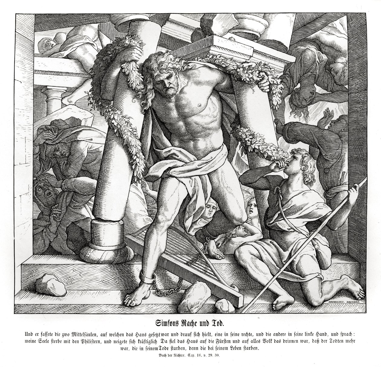 Vingança e morte de Sansão, juízes de Julius Schnorr von Carolsfeld