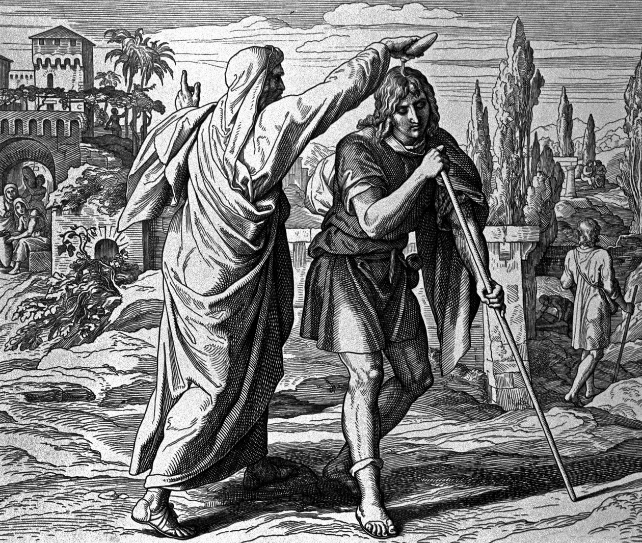 Samuel nomeia Saul como rei de Israel de Julius Schnorr von Carolsfeld