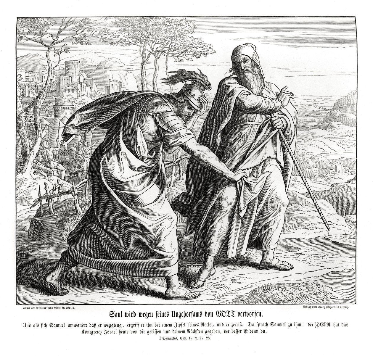 Saul perde o reino de Israel de Julius Schnorr von Carolsfeld