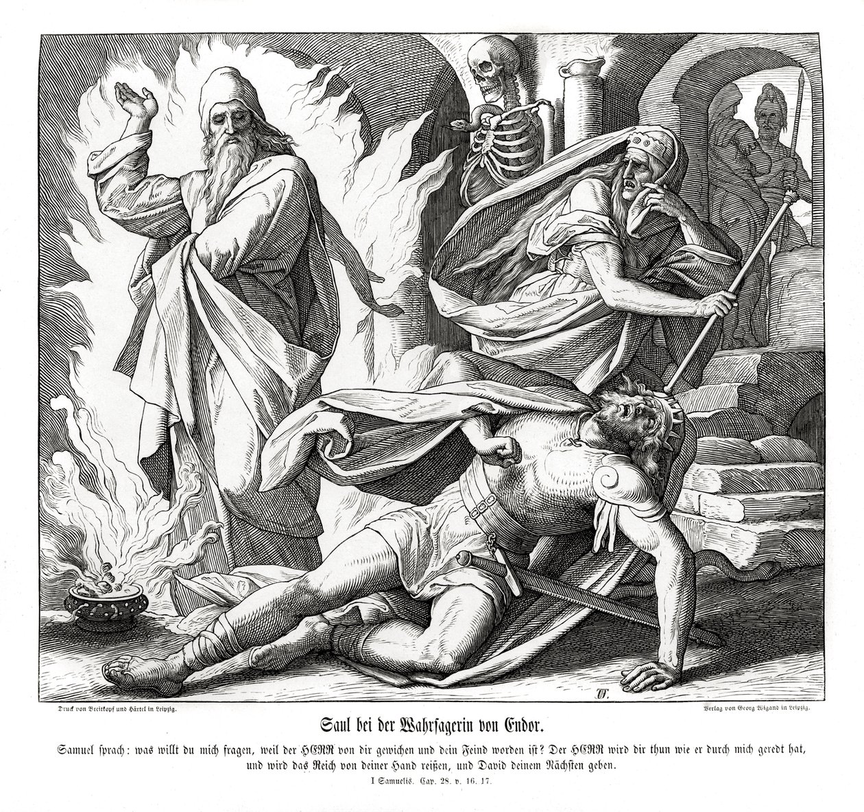 Saul com a bruxa de Endor de Julius Schnorr von Carolsfeld