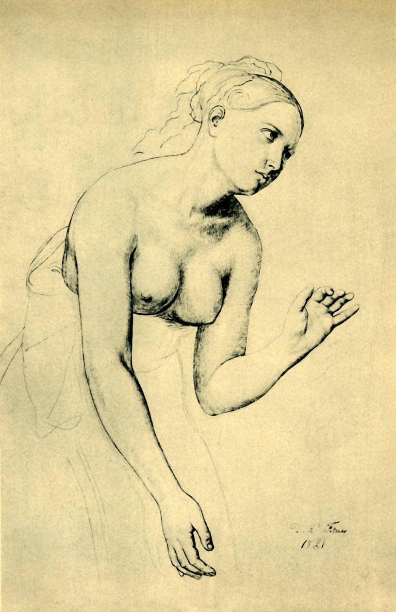 Mulher semi-nua, 1821, 1943. de Julius Schnorr von Carolsfeld