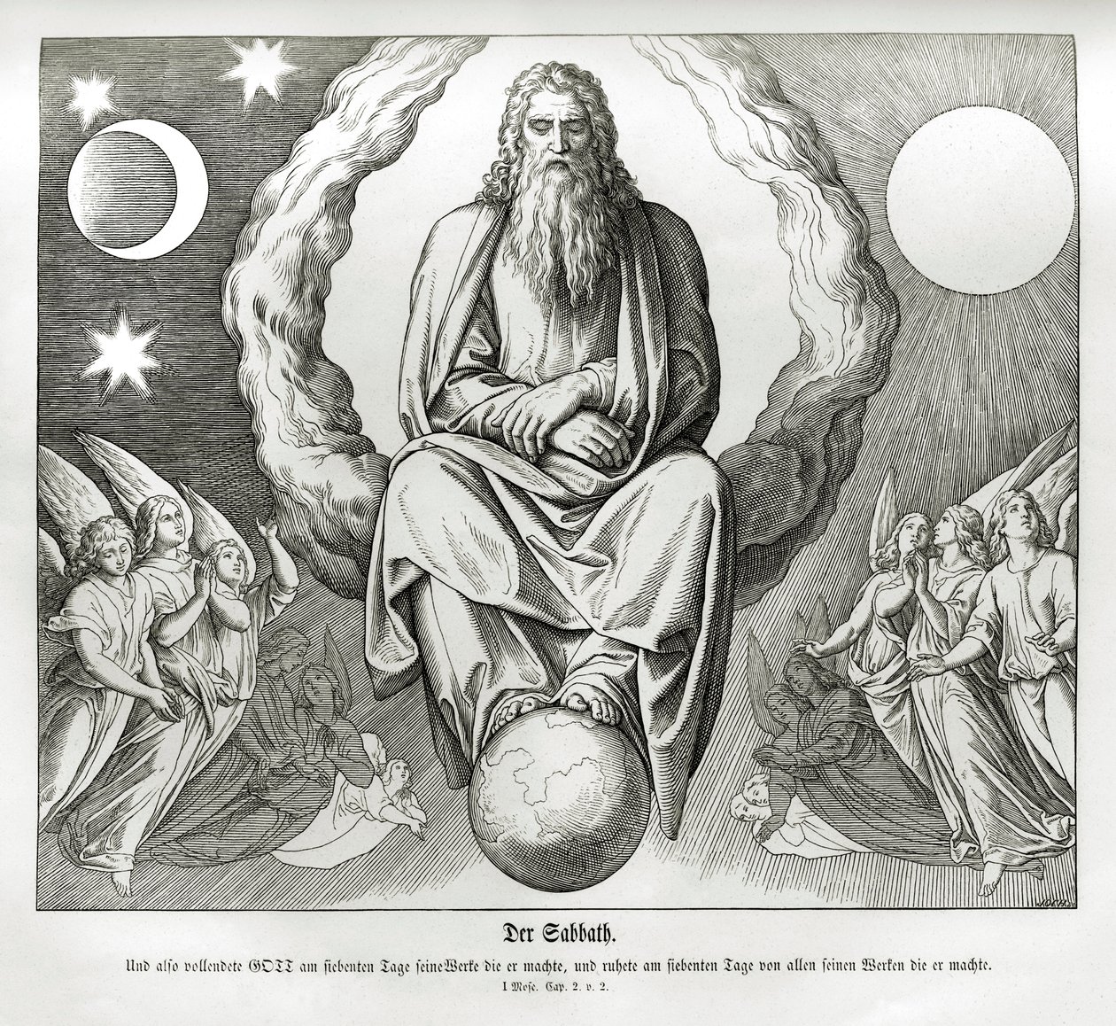 Sétimo dia de criação, Gênesis de Julius Schnorr von Carolsfeld