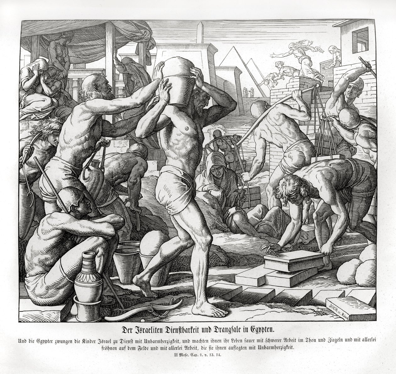 Os israelitas são escravizados no Egipto, Exodus de Julius Schnorr von Carolsfeld