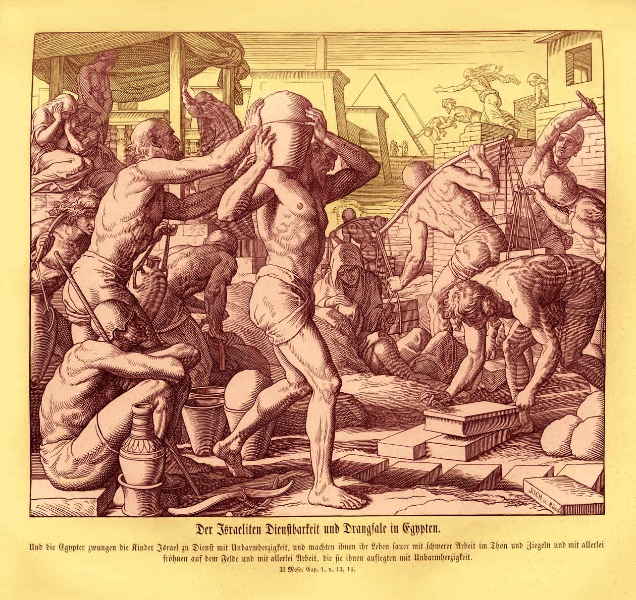 Os israelitas são escravizados no Egipto, Exodus de Julius Schnorr von Carolsfeld