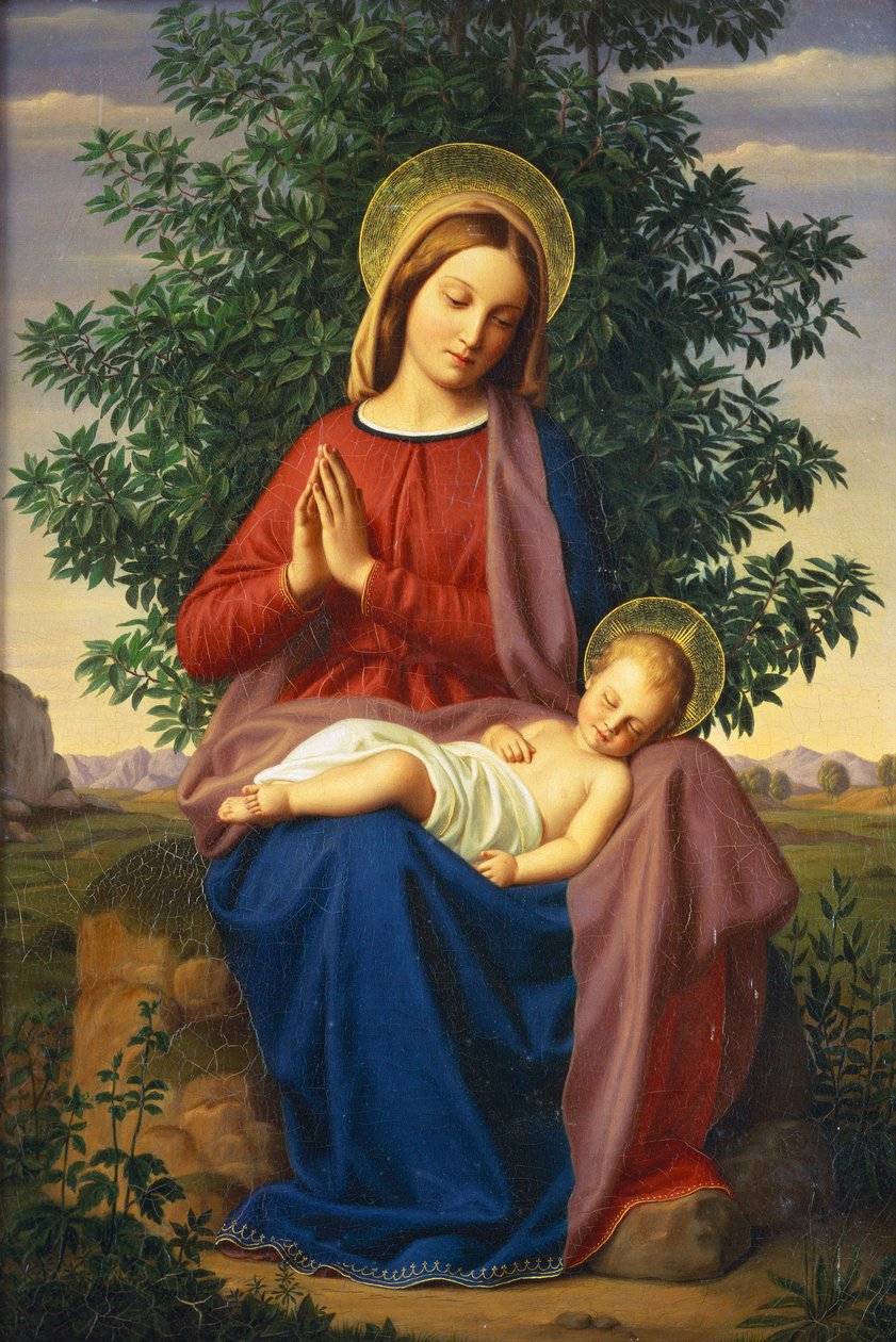 A Madona e o Menino, 1855 de Julius Schnorr von Carolsfeld