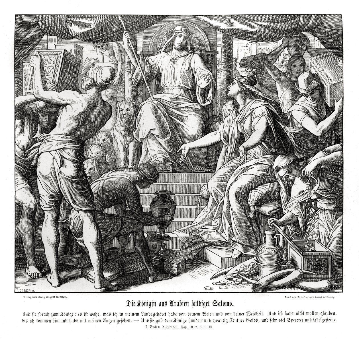 A Rainha de Sabá homenageia o Rei Salomão de Julius Schnorr von Carolsfeld