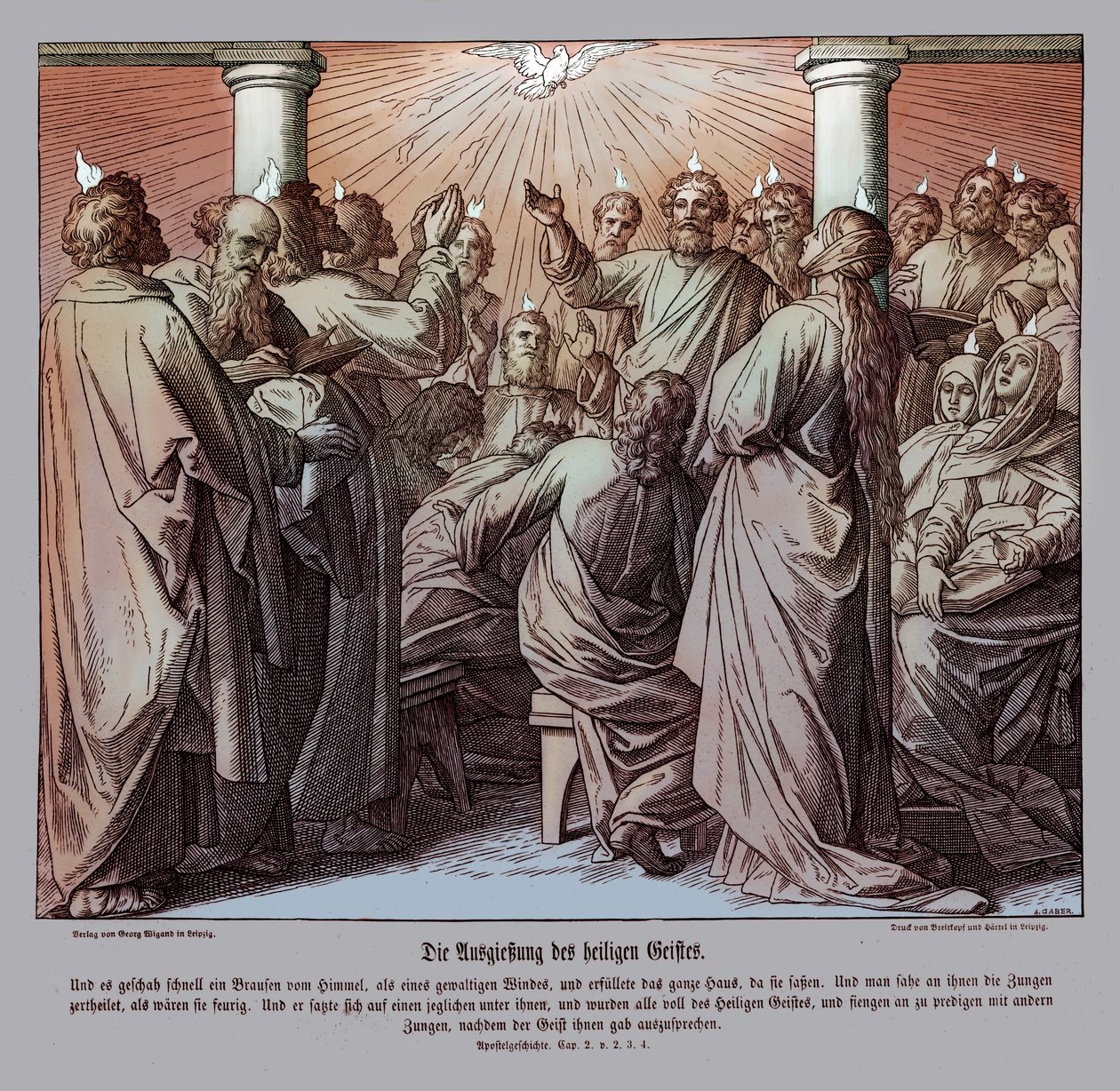 Os apóstolos estão cheios do fantasma sagrado, Atos de Julius Schnorr von Carolsfeld