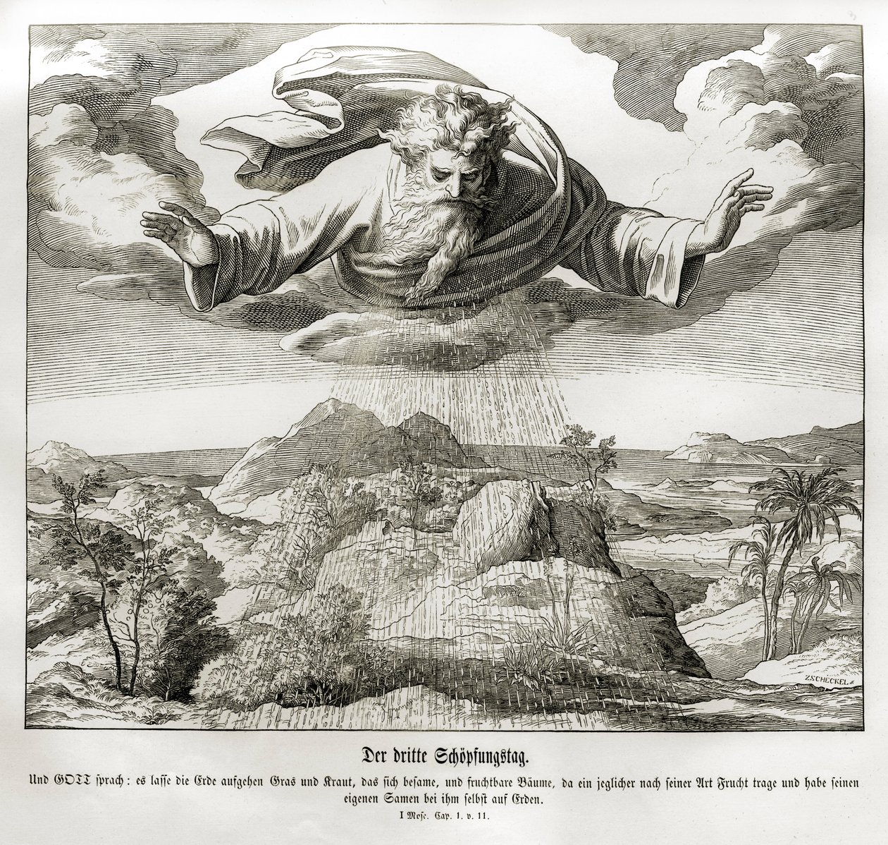 Terceiro dia de criação, Gênesis de Julius Schnorr von Carolsfeld