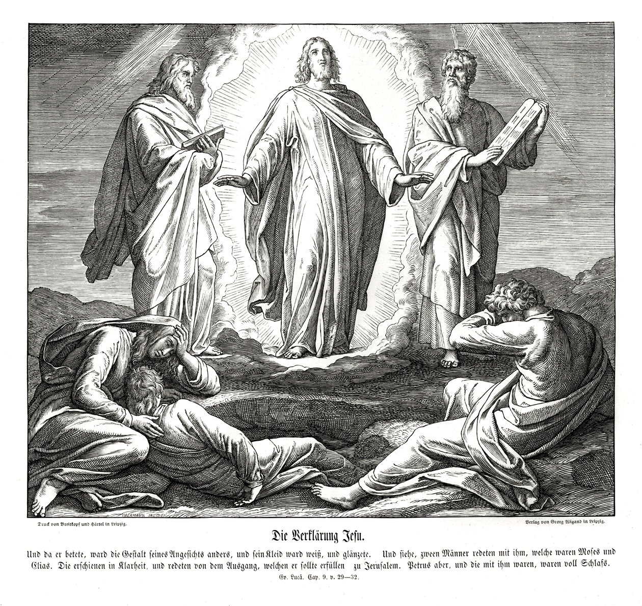 Transfiguração de Jesus, Evangelho de Lucas de Julius Schnorr von Carolsfeld