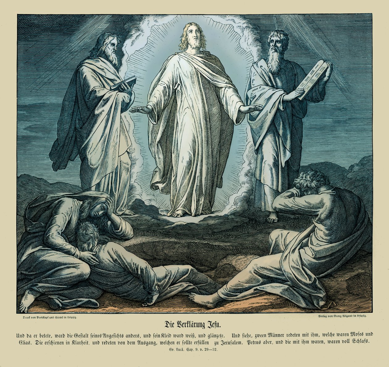 Transfiguração de Jesus, Evangelho de Lucas de Julius Schnorr von Carolsfeld