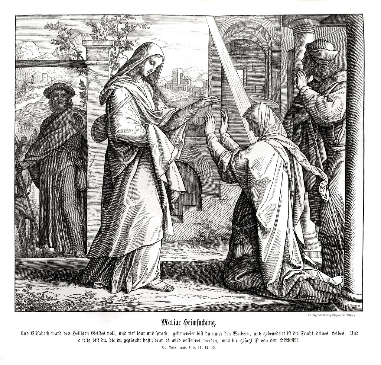 Visitação de Maria, Evangelho de Lucas de Julius Schnorr von Carolsfeld
