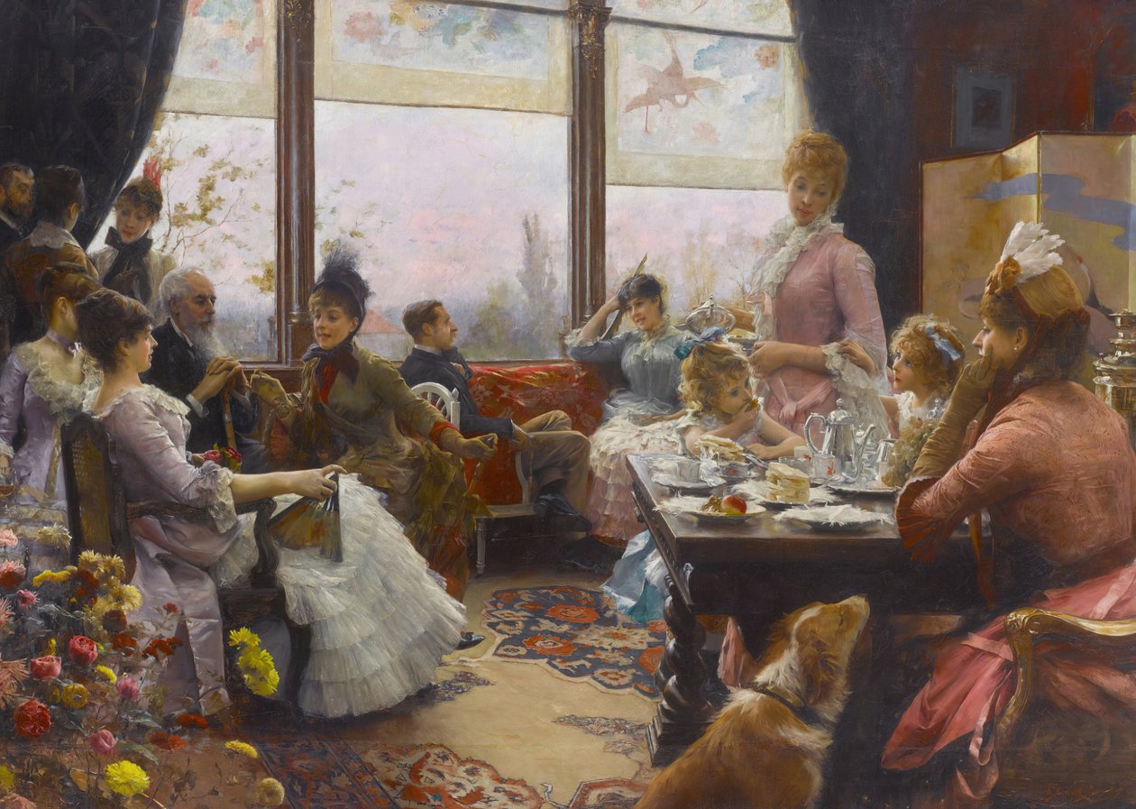 Chá das Cinco, 1883-1884. de Julius Stewart