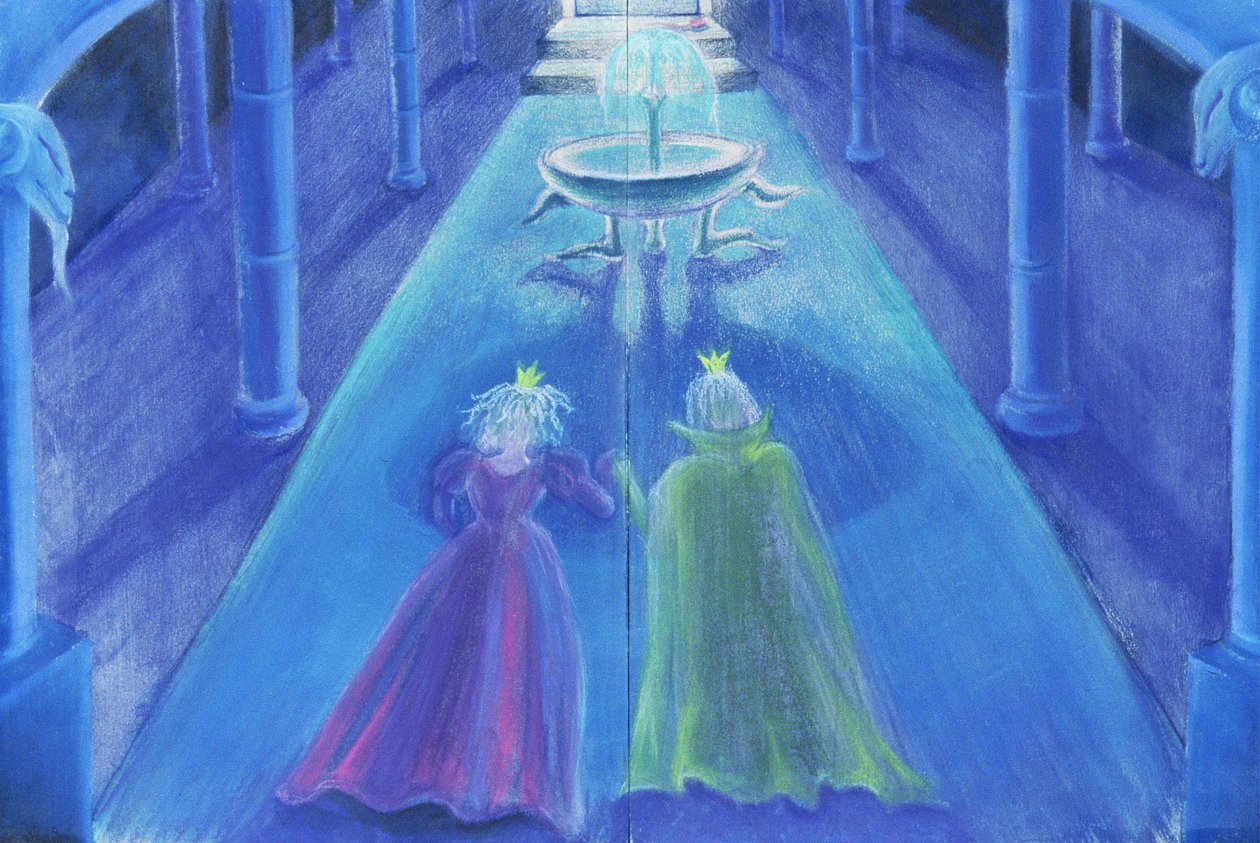 Frog Prince Happily Ever After (pastel a óleo e cor sobre papel) de Jung Sook Nam