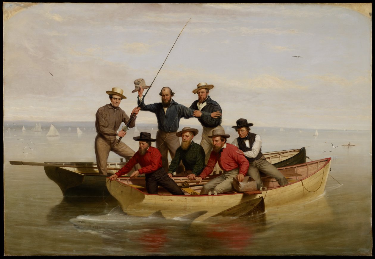 Uma festa de pesca em Long Island, 1860 de Junius Brutus Stearns