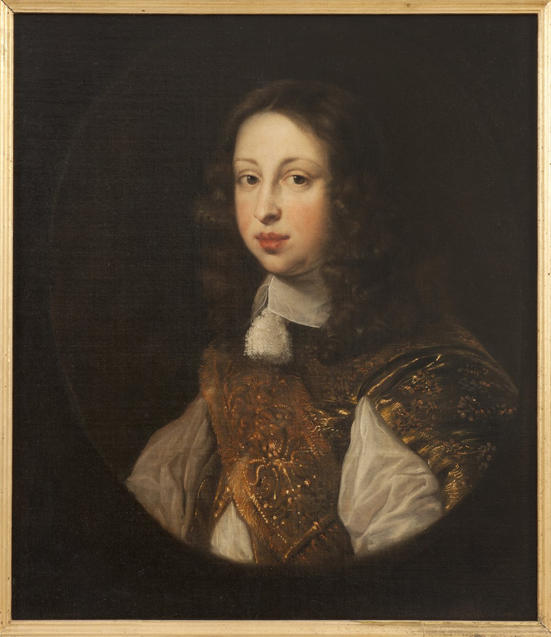 Le príncipe heritier Johann Georg von Schleswig Holstein Gottorp - Retrato de Johann Georg (1638-1655), herdeiro ao trono de Holstein-Gottorp, por Ovens, Jurgen (Jurriaen) (1623-1678). Óleo sobre tela. Dimensão: 68x59 cm. Nationalmuseum Stockholm de Jürgen Ovens
