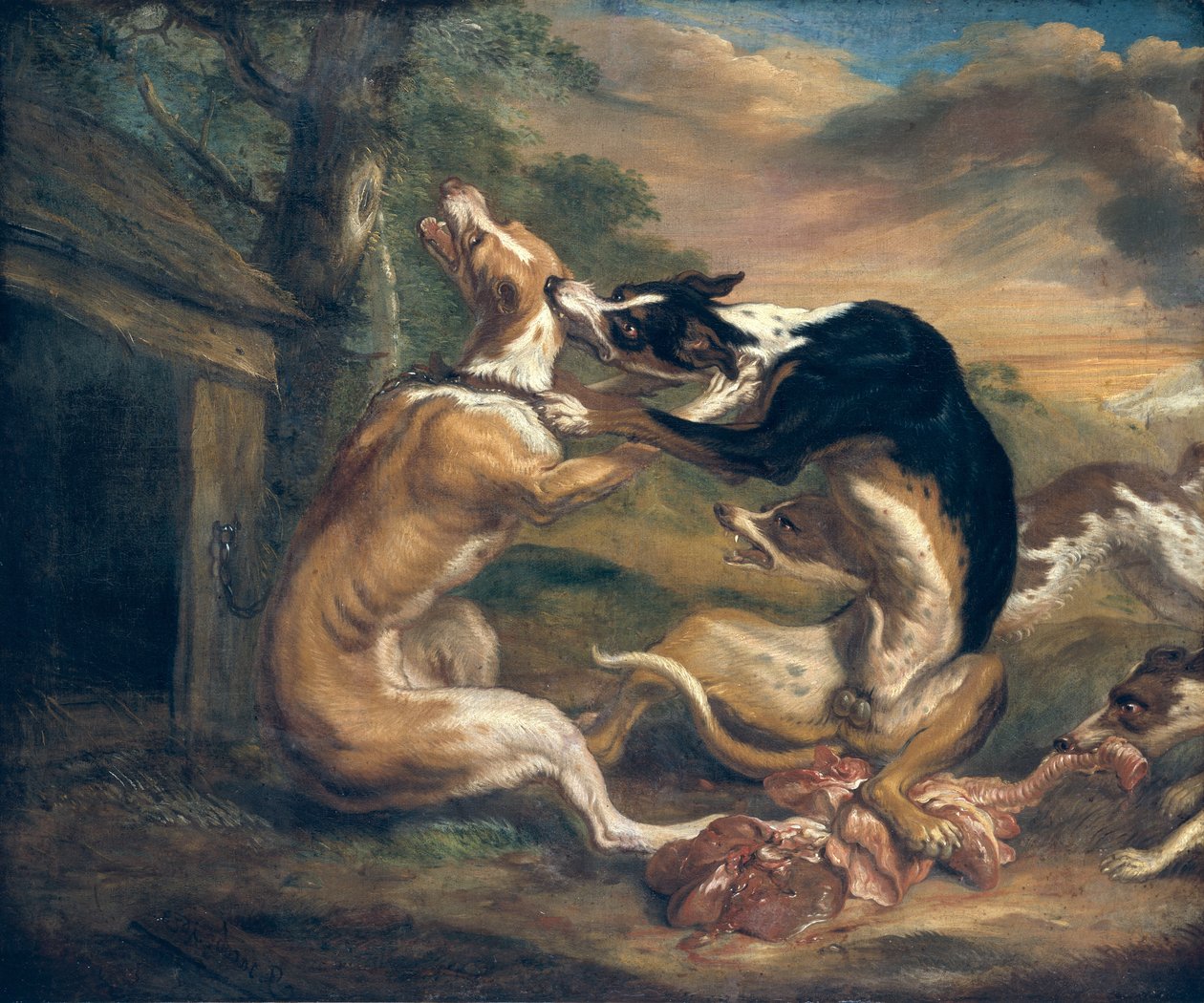 A luta do cão, 1678 de Juriaen Jacobsz