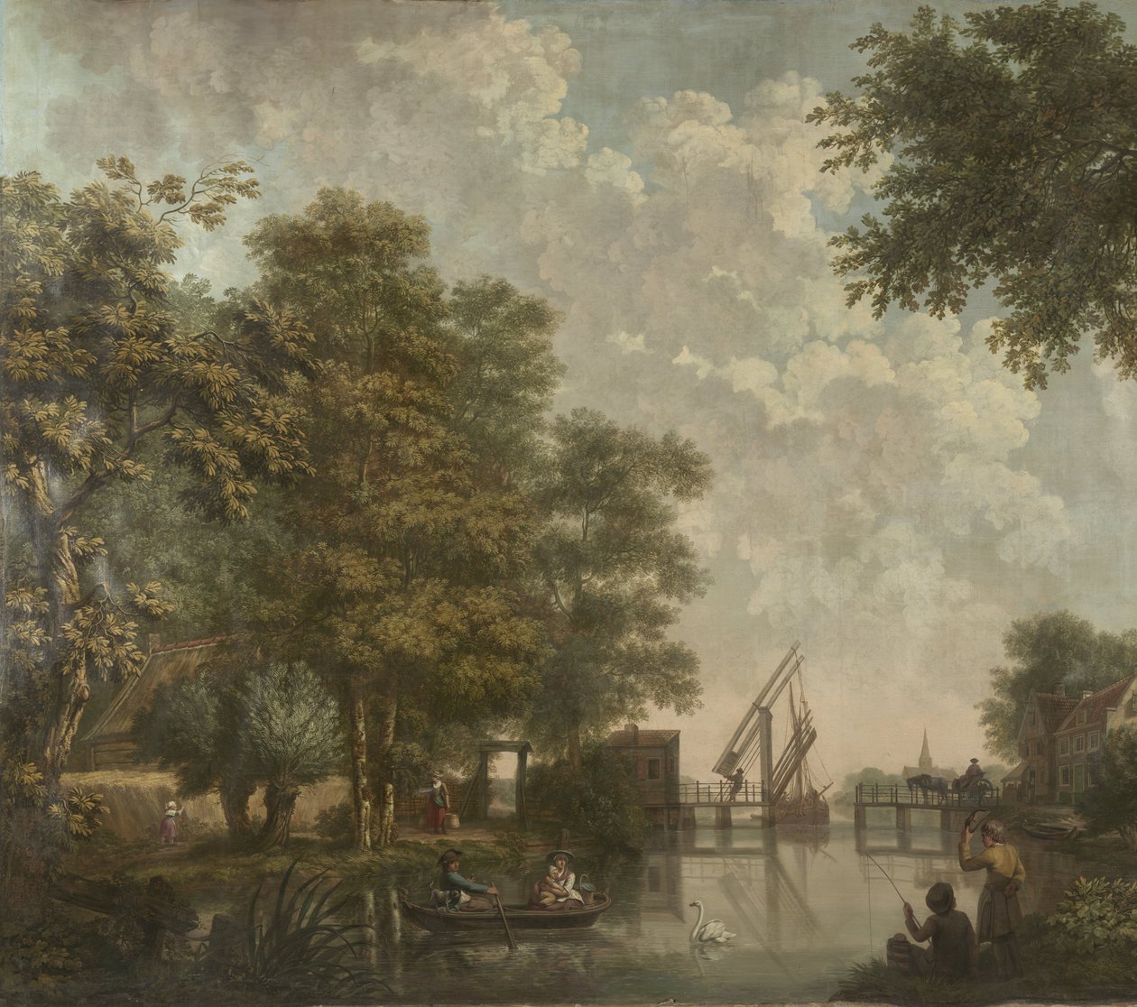 Três penduras de parede com uma paisagem holandesa
Pintura de papel de parede de uma paisagem holandesa com ponte aberta
Três penduras de parede de uma paisagem holandesa de Jurriaan Andriessen (attributed to)