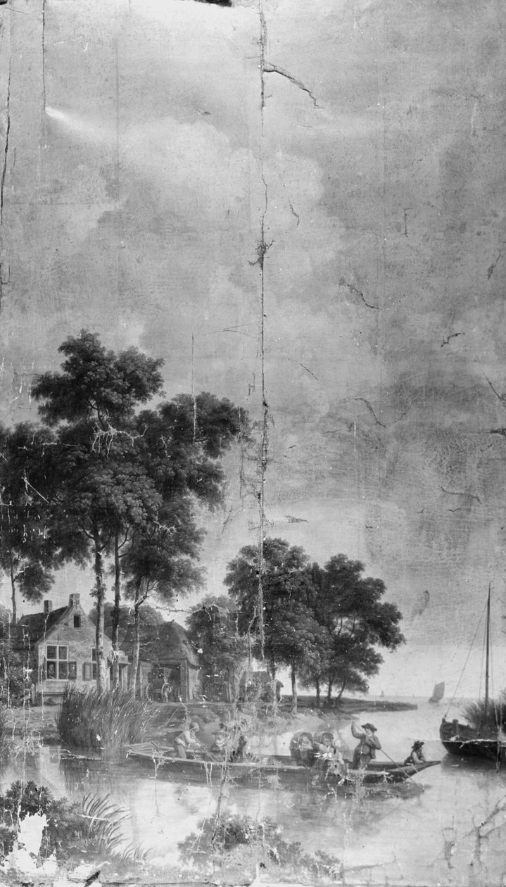 Revestimento de parede com paisagem holandesa proveniente da sala da Keizersgracht 121 de Jurriaan Andriessen