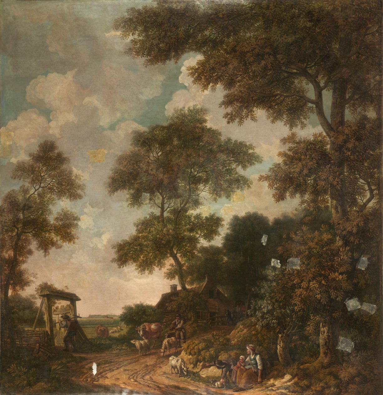 Revestimento de parede com paisagem holandesa, pertencente à sala da Nieuwe Doelenstraat 22 de Jurriaan Andriessen