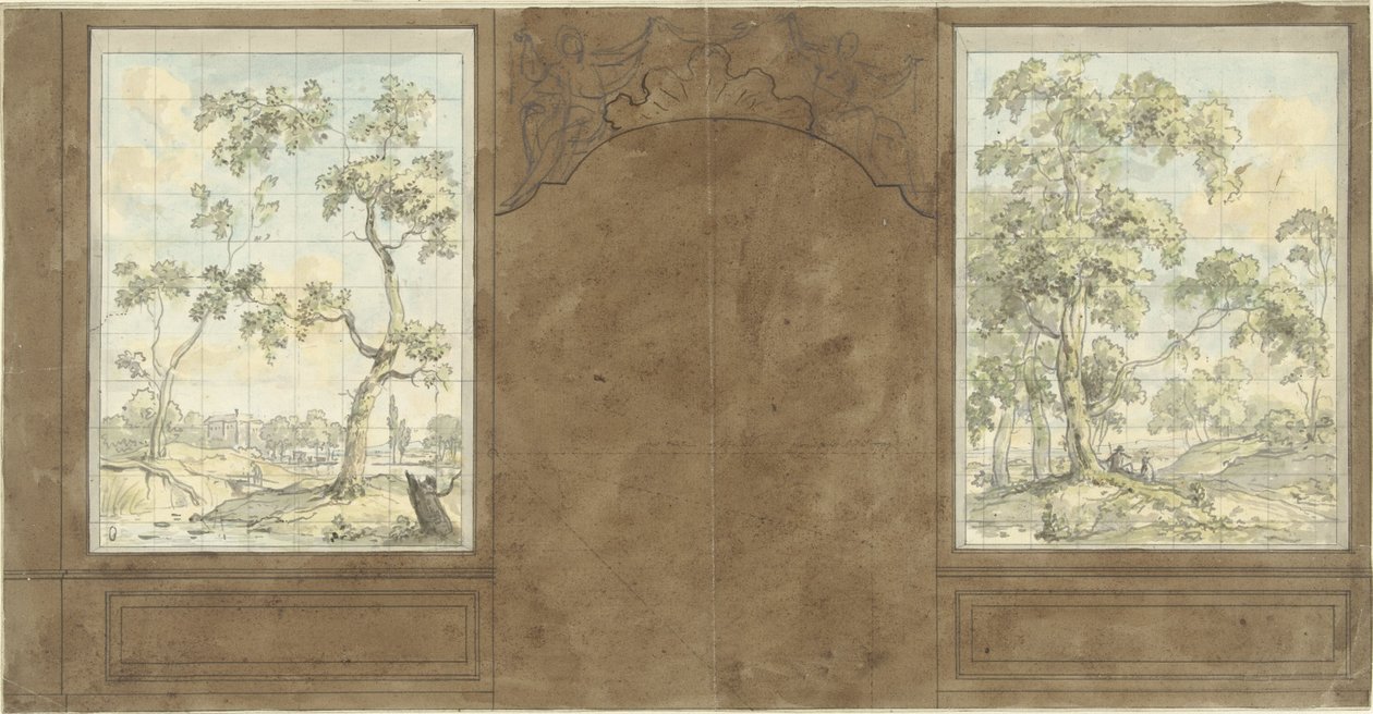 Projecto para a parede da sala de Jan de Groot, Keizersgracht 187 de Jurriaan Andriessen