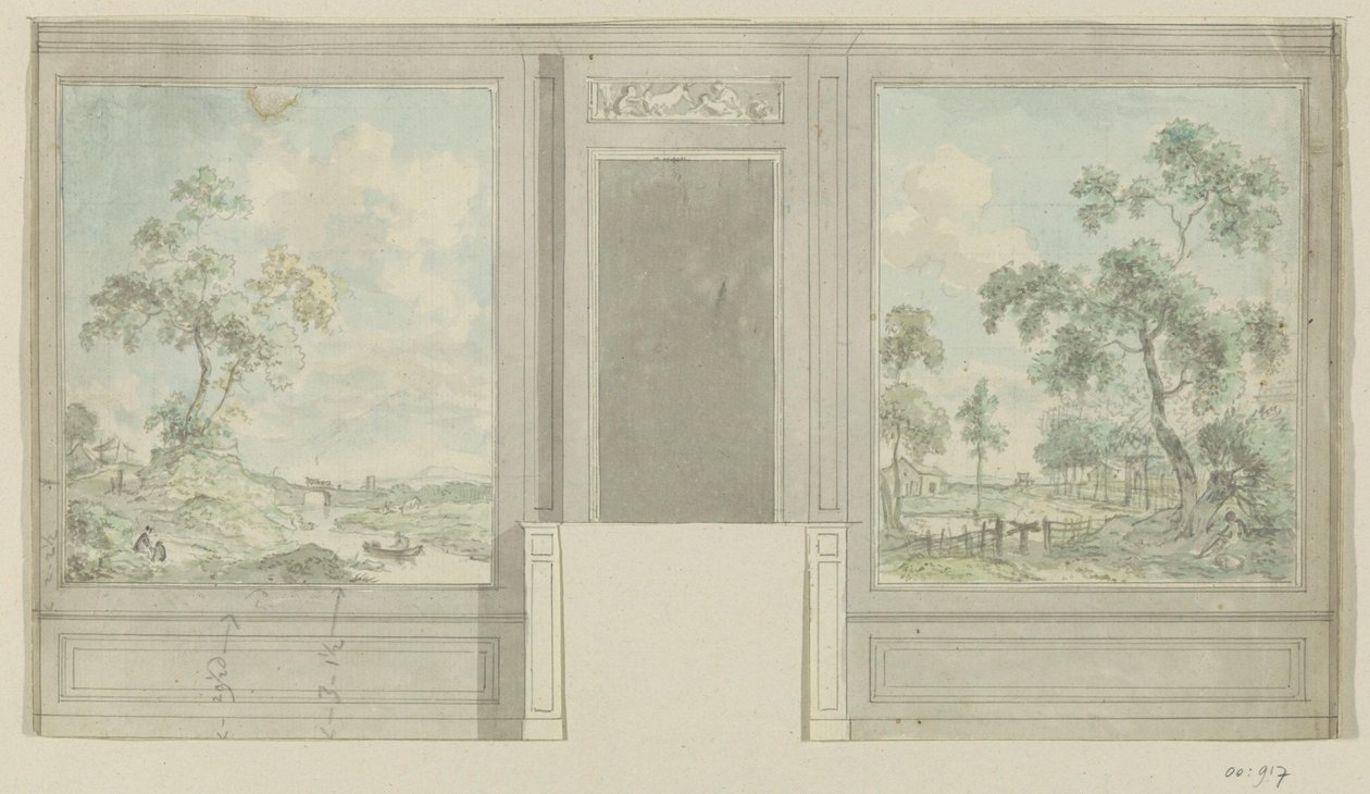 Desenho de projeto para uma parede de quarto de Jurriaan Andriessen