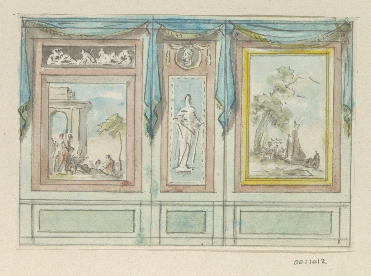 Desenho de projeto para uma parede de quarto de Jurriaan Andriessen