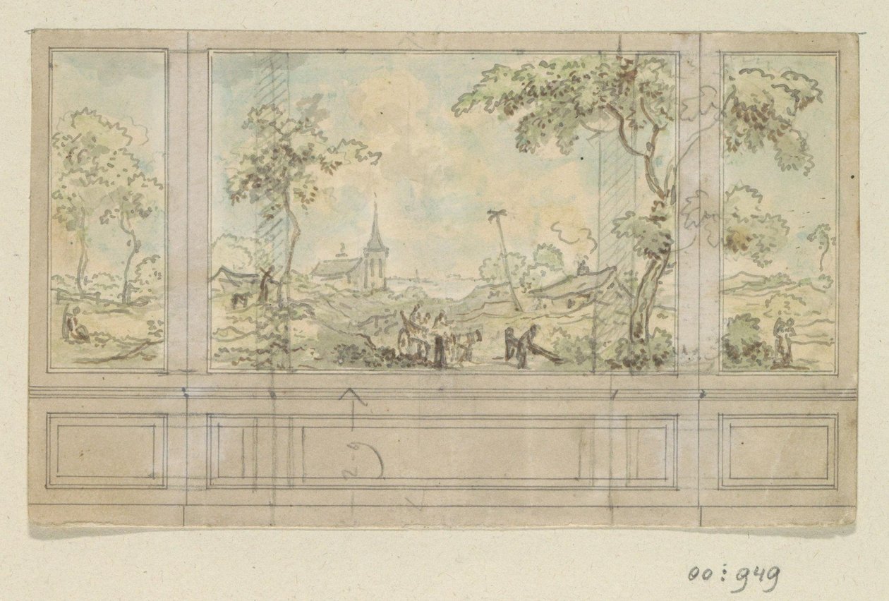 Desenho de projeto para uma parede de quarto de Jurriaan Andriessen