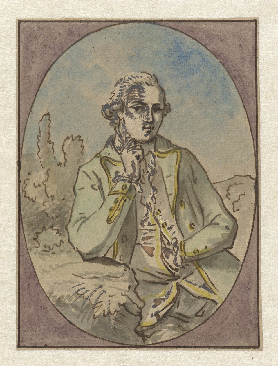Retrato do homem desconhecido, em oval de Jurriaan Andriessen