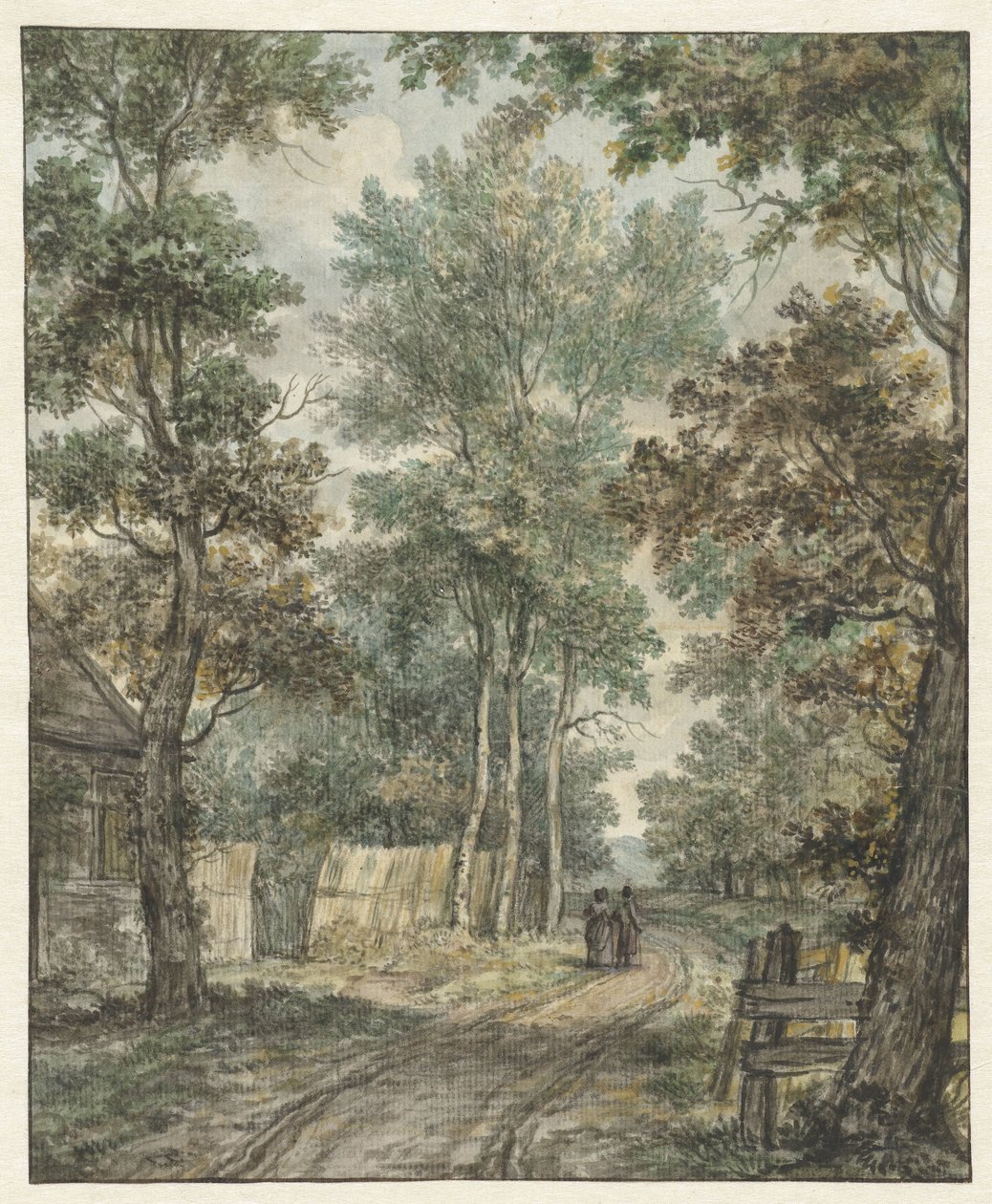 Caminhantes em uma estrada florestal perto de Heemstede de Jurriaan Andriessen