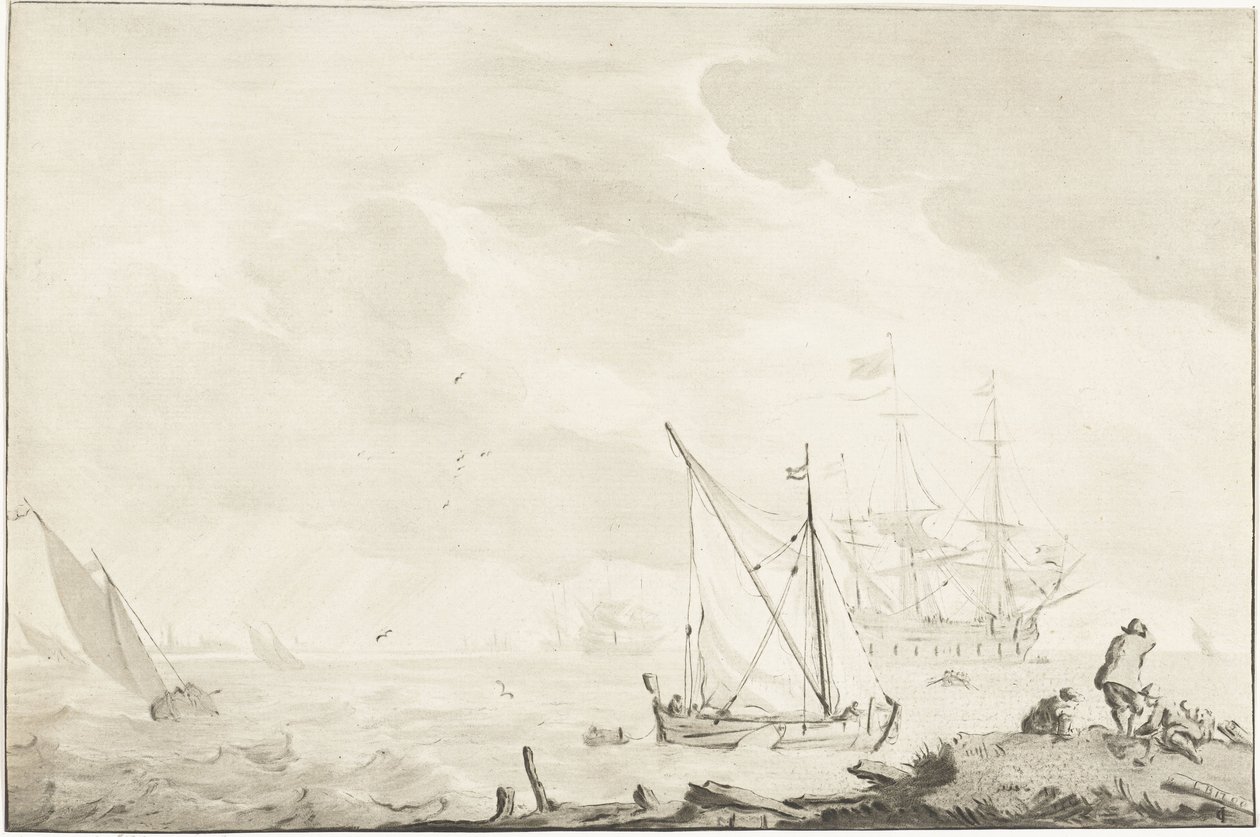 Navio de guerra na praia de Jurriaan Cootwijck