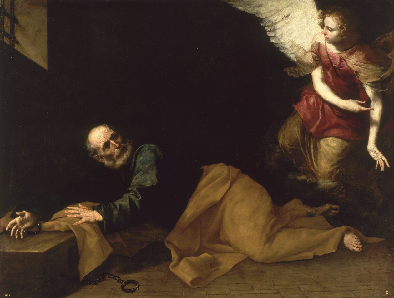 São Pedro libertado por um anjo, 1639 de Jusepe de Ribera