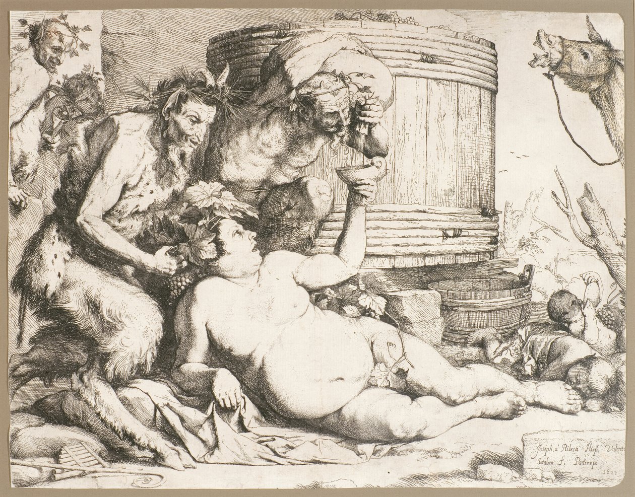 Silenus no Wine Vat, 1628 de Jusepe de Ribera