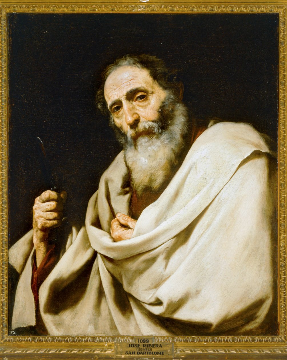 São Bartolomeu ... (pintura sobre tela) de Jusepe de (1591-1652) Ribera